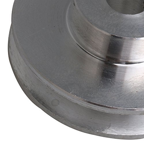 8mm Fixed Bore Single Groove Pulley Wheel Silver Aluminum Alloy 41x16x8mm for Motor Shaft 3-5mm PU Round Belts - size: 41*8mm