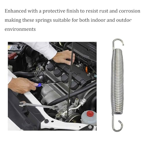 2Pcs Extended Tension Spring Wire Diameter 0.12", OD 0.87", Free Length 7" Steel Compressed Springs Heavy Duty with Dual Hook or Replacement Parts,Machinery Furniture - size: 3*22*180mm