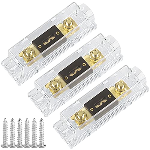 3 Pack 300 AMP ANL Fuse Holder Block 0/2/4/8 Gauge AWG Car Audio 300A 1/0 Zero Gauge Fuses with Box - size: 300A