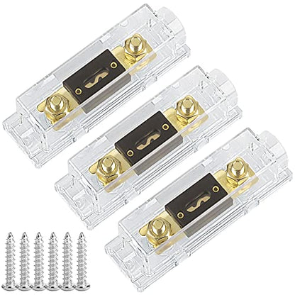 3 Pack 80 AMP ANL Fuse Holder Kit + 80A Fuses 0/2/4/8 Gauge AWG Fuse Block for Car Audio Truck DIY - size: 80A