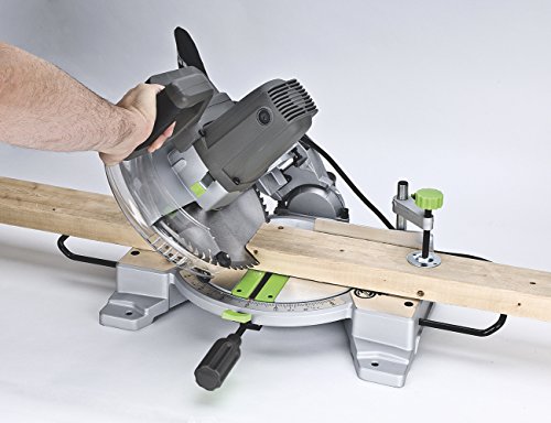 Genesis GMS1015LC 15-Amp 10-Inch Compound Miter Saw with Laser Guide and 9 Positive Miter Stops , Gray - style: 10 inch Compound Miter Saw