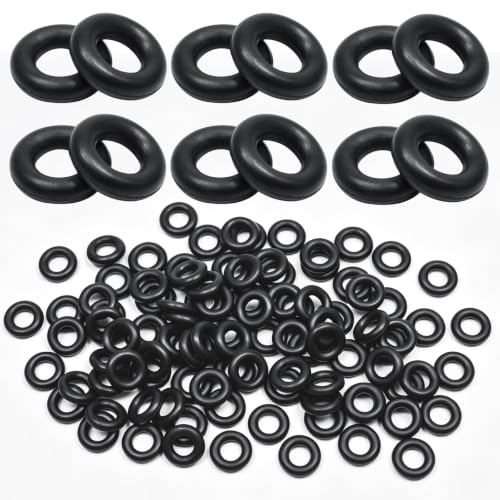 EASYEAH 200Pcs Nitrile Rubber O Rings, 3/8" ID, 1/2" OD, 1/16" Width - size: 3/8" ID, 1/2" OD