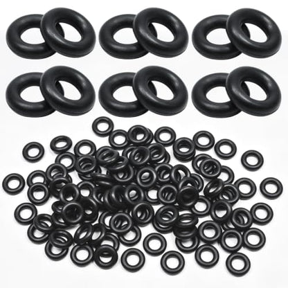 EASYEAH 200Pcs Nitrile Rubber O Rings, 3/8" ID, 1/2" OD, 1/16" Width - size: 3/8" ID, 1/2" OD