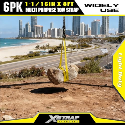 XSTRAP STANDARD 6PK 1"x8' Lift Sling Straps Wear Guard End Heavy Duty Strap - style: 6pk 1''x8ft