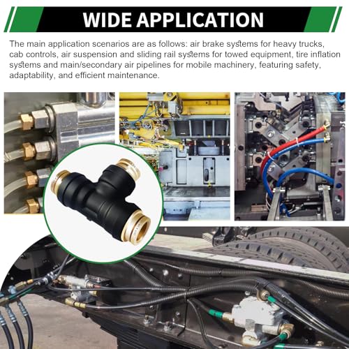 3/8" DOT Air Hose Fittings Tee 3 PCS,Quick Push To Connect Fittings - color: 3/8" * 3/8" * 3/8" 3PCS