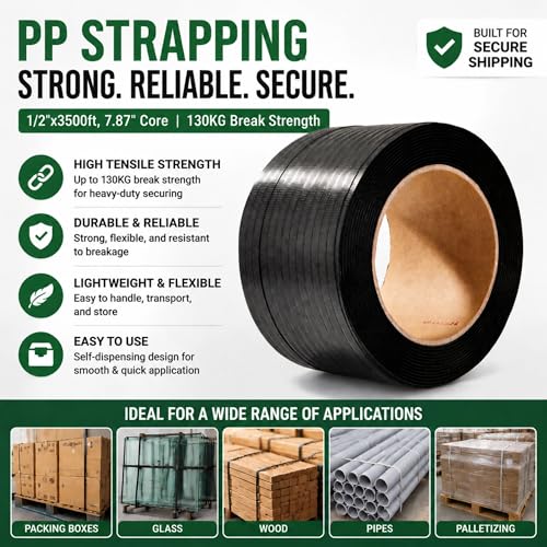 Banding Strapping Kit -Tensioner Sealer 3500ft Poly Strap 200 Seals - color: 5kg kit(blue)