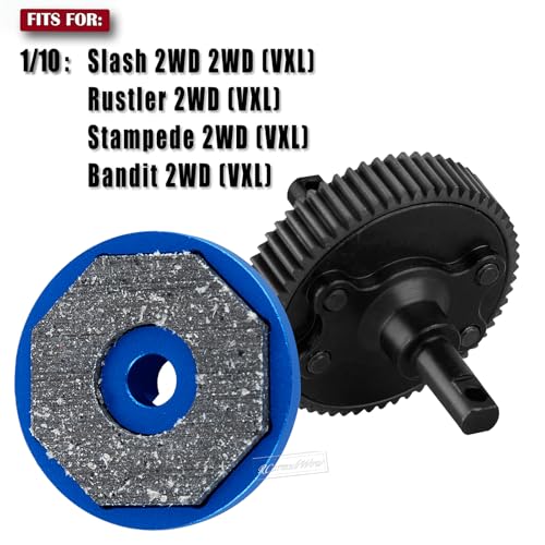 RC 48P 76T Spur Gear &Transmission Gear &Slipper Clutch &Pressure Plate &Slipper Rebuild Kit w/ 25+27T Pinions Upgrades Part for 1/10 Slash/Rustler/Stampede/Bandit 2WD VXL,Navy Blue
