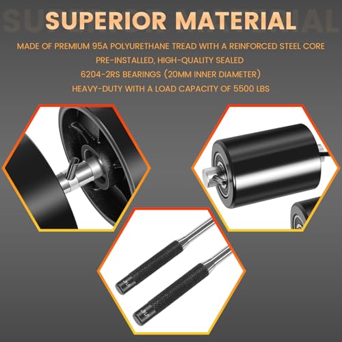 PTH50 Pallet Jack Wheel Replacement Kit Set Complete Fit for Crown PTH50 Pallet Jacks and Most Standard Pallet Jacks, with A Load Capacity of 5500 lbs