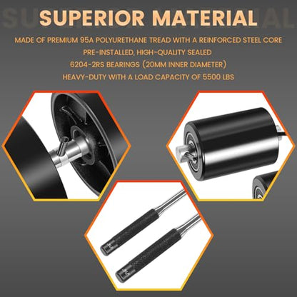 PTH50 Pallet Jack Wheel Replacement Kit Set Complete Fit for Crown PTH50 Pallet Jacks and Most Standard Pallet Jacks, with A Load Capacity of 5500 lbs