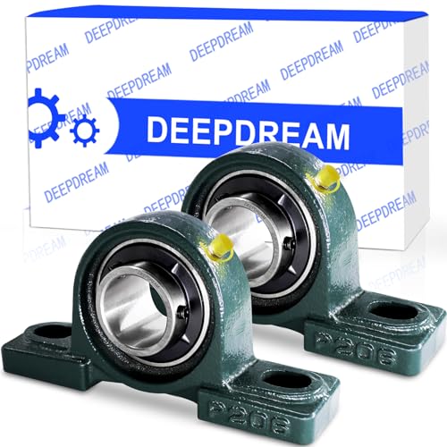 2 Pcs UCP206-20 Pillow Block Bearing 1-1/4" inch Mounted Pillow Block Bearings Chrome Steel Bearings with 1 1/4" Bore Self Alignment - size: UCP206-20-2pcs