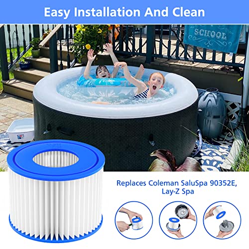 Hot Tub Filter Cartridge Size VI Compatible with Lay-Z-Spa, Coleman SaluSpa 90352E 58323, 6 Pack - size: 6 Pack