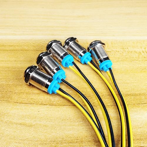 Gebildet 5pcs 10mm LED Metal Indicator Light 110V-220VAC Waterproof Signal Lamp (Blue) - color: Blue 110V