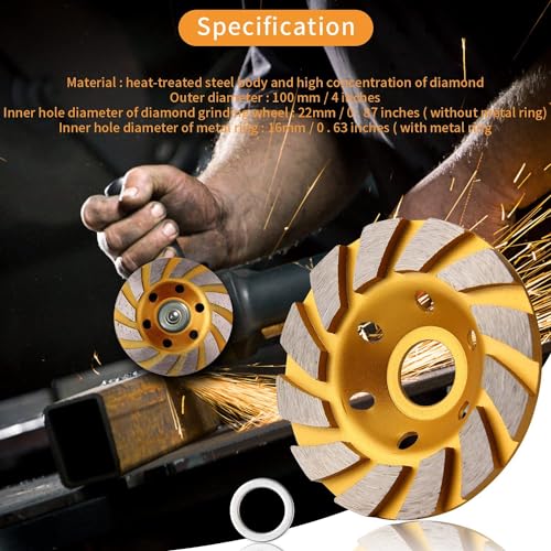 4 Inch Concrete Stone Ceramic Turbo Diamond Grinding Cup Wheel,12 Segs Heavy Duty Angle Grinder Wheels for Angle Grinder(4 Pieces) - style: 4 Pieces