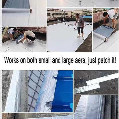 Butyl Tape Waterproof Tape, Aluminum Foil Butyl Seal Tape for Leakage, Butyl Rubber Tape for Reapring for Boat, Pipe Sealing, Roof Crack, RV, Awning, Window Sealing - 2"W x 16'L - size: 2 inch x 16.5feet