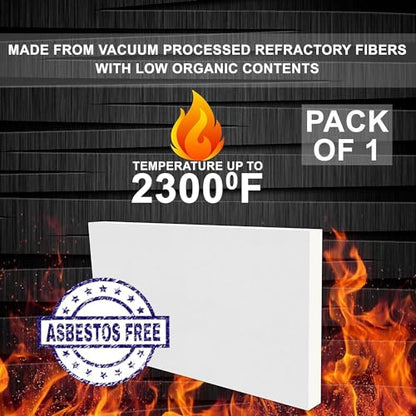 Ceramic Fiber Board Insulation, 3" x 19.7" x 39.4"
