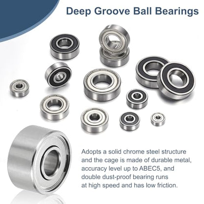 uxcell 8 Pack 693ZZ Deep Groove Ball Bearings, 3x8x4mm Chrome Steel Double Shield Bearing for Electric Motor, Home Appliances, Garden Machinery, (ABEC5) - size: 693ZZ