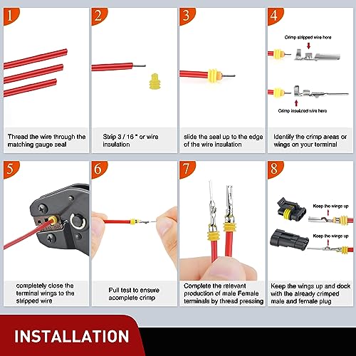Nilight 622PCS 1 2 3 4 5 6 Pin Electrical Connector ‎Plug and Play 43 Sets - size: 1-6Pin Connector 622Pcs