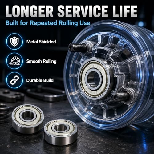 608-ZZ Ball Bearings, 20 PCS Double Metal Sealed Shielded Miniature Deep Groove Ball Bearings, for Skateboards, Roller Skates, and ect (8mm x 22mm x 7mm)