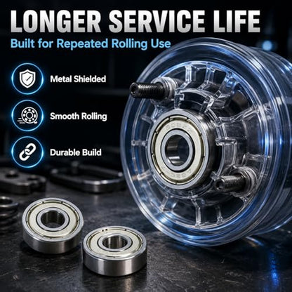608-ZZ Ball Bearings, 20 PCS Double Metal Sealed Shielded Miniature Deep Groove Ball Bearings, for Skateboards, Roller Skates, and ect (8mm x 22mm x 7mm)