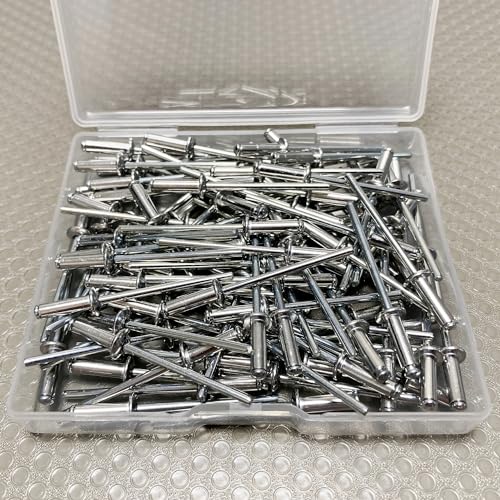 Maozaa 100Pcs 1/8" x 3/8" Aluminum Blind Rivets, Pop Rivets, Silver - color: Silver, size: 1/8" x 3/8"