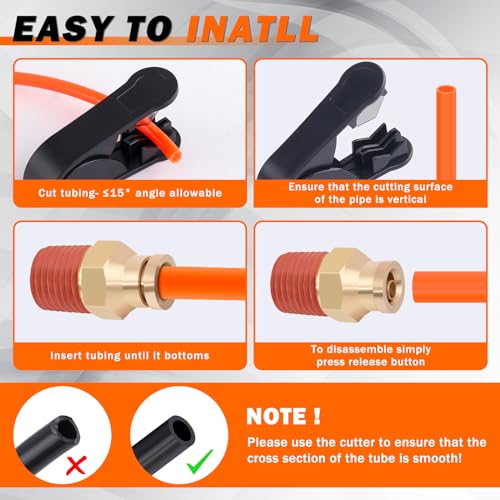 Air Line Kit for Air Spring Bag Suspension with Fittings - size: 9 PCS