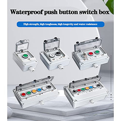 Emergency Stop Start Stop Selector Switch Control Station IP65 22mm - color: 4-hole switch box