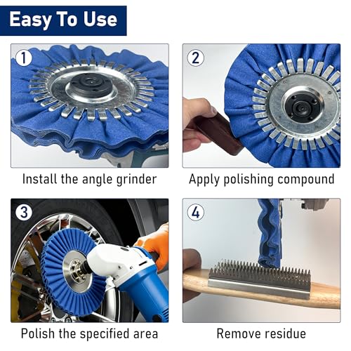 11PCS 6" Airway Buffing Wheels with Flange-Free One-Piece Hub - size: 6" Airway Buffing Wheels