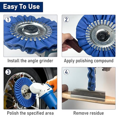 11PCS 6" Airway Buffing Wheels with Flange-Free One-Piece Hub - size: 6" Airway Buffing Wheels