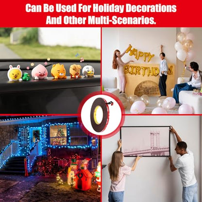 Double Sided Tape Heavy Duty, Waterproof Mounting Foam Tape, 36.5ft Length, 0.4in Width, High Temperature Resistant Adhesive Tape for Car, LED Strip Light, Office Decor, Uses 5952 Raw Material - size: 0.4in x 36.5ft - 5952