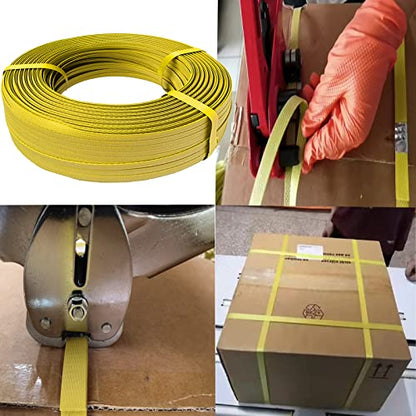 Poly Strapping 1/2" Plastic Strapping, 600lbs Break Strength, Yellow - color: 330FT Poly Strapping 1/2"