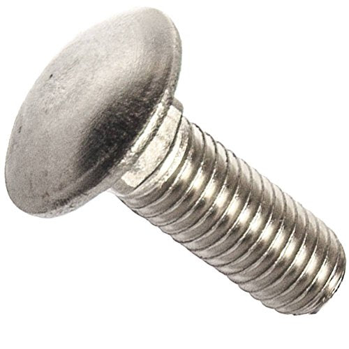 3/8-16 x 4 Carriage Bolts, Round Head, Square Neck, Stainless Steel 18-8, Full Thread, Plain Finish, Flat Point, Quantity 10 By Fastenere - size: 3/8-16 x 4" (10 Pack)