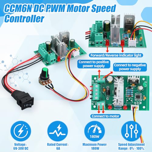 Copkim 12V DC Geared Motor Kit, 300rpm - style: 300rpm