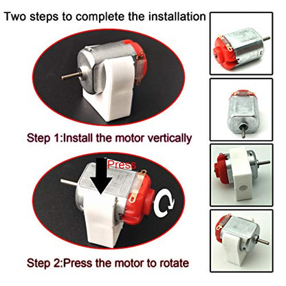 6 Set DC Motors Kit, Mini Electric Hobby Motor 3V -12V 25000 RPM Strong Magnetic with 86Pcs Plastic Gears, 9V Battery Clip Connector,Boat Rocker Switch,Shaft Propeller for DIY Science Projects