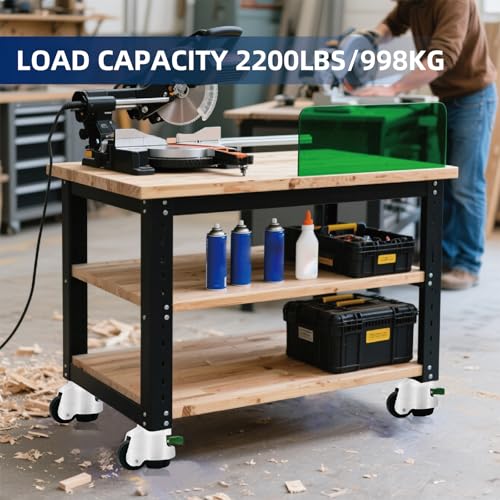 Leveling Casters with Ratchet Handle, Adjustable Casters Load 2200 Lbs