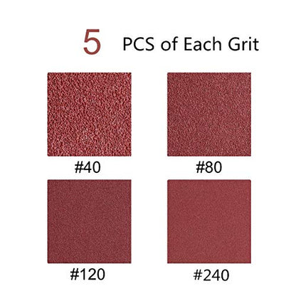 4x24 Inch Sanding Belts for Belt Sander, 5 Each of 40 80 120 240 Grit 20Pcs - size: 4x24 inch