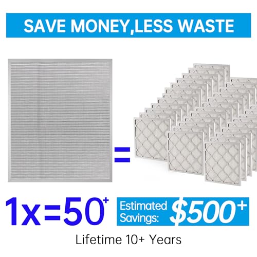 UBeesize 20x24x1 Reusable Electrostatic Air Filter HVAC AC Furnace Filter,MERV 8,Washable,Lasts a Lifetime,Permanent Air Filter,Breathe Fresher,Home And Office(Actual Size:19.61x23.39x0.82 Inch) - size: 24" x 20" x 1"