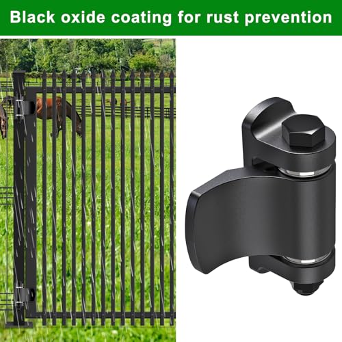 Insaga Weld on Hinges, 6mm Carbon Steel Black Oxide Weldable Gate Hinges Heavy Duty with Bearing Bushings & Anti-Loose Nuts for Farm Gates, Fence Gates, Driveway Gates, Swing Gates (3.7x2.8'', 2Pack) - color: Welded hinge with leaf
