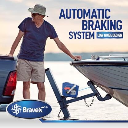 Bravex Trailer Winch 6000LBS, Reversible Portable 12-Volt DC Electric