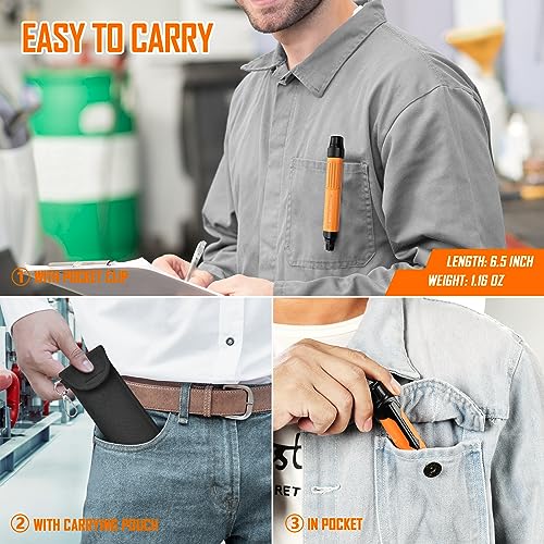 Gas Leak Detector, PT202 Portable Natural Gas Leak Alarm Locate Gas Leaks of Combustible Gases Like Methane, LPG, LNG, Fuel for Home(Includes Battery x2 & Carrying Pouch) (Orange) - color: Orange