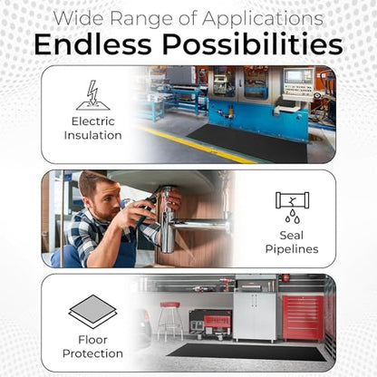 Exactly Rubber - Black Silicone Sheet with PSA Adhesive, 60A Durometer Rubber Mat, Gasket Material, -80 to 450°F Temperature Resistance, 350% Elongation Rubber Sheet, Made in the USA, 1/16 x 18” x 36” - size: 1/16 x 18 x 36