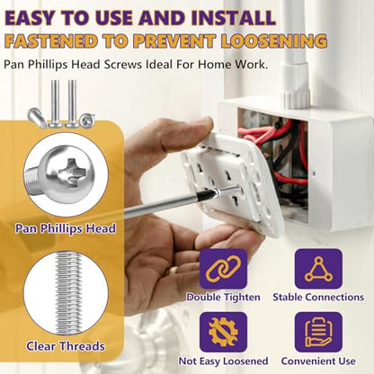 20Pcs M4x35mm Phillips Pan Head Machine Screws Kit 304 SS for DIY - size: M4x35mm