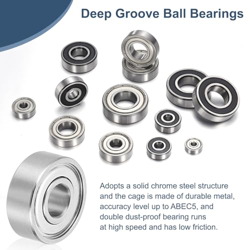 uxcell 8 Pack 694ZZ Deep Groove Ball Bearings, 4x11x4mm Chrome Steel Double Shield Bearing for Electric Motor, Home Appliances, Garden Machinery, (ABEC5) - size: 694ZZ