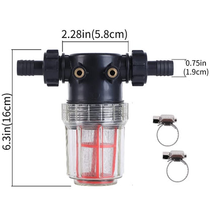 3/4''1/2''hose barb filter, sedimentation filter accessories for inlet water of pressure washer (304 stainless steel, with 40 mesh and 100 mesh filter screens)