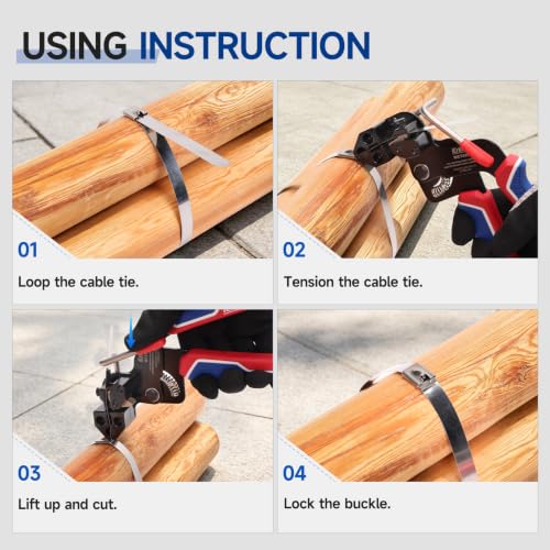 iCrimp Stainless Steel Cable Tie Tool Zip Gun Metal Zip Tensioner - color: Steel Cable Tie Tool