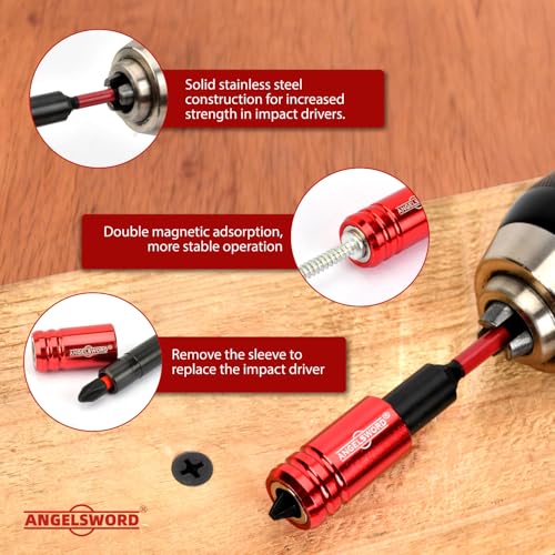 ANGELSWORD Countersink Drill Bit Set for Wood,19pc with Wood Plug Cutter