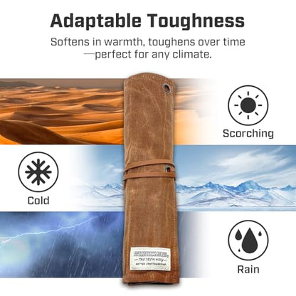 IRONCUBE Tool Pouch, Roll-Up Storage Bag for Hand Tools & Wrenches - style: 6 Pockets Wax Canvas
