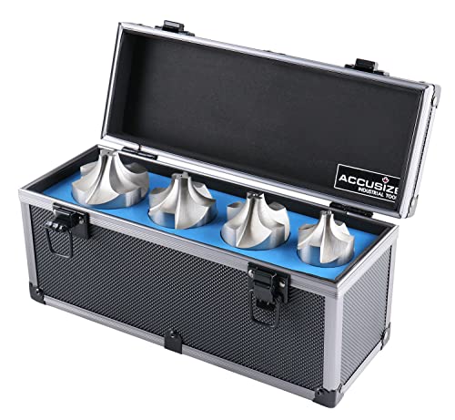 Accusize Industrial Tools H.S.S. Corner Rounding End Mill Set 4 Pc Size from 1/2'' to 3/4'', 3/4'' Shank, 1011-0004 - size: from 1/2" to 3/4", 4 Pcs/Set