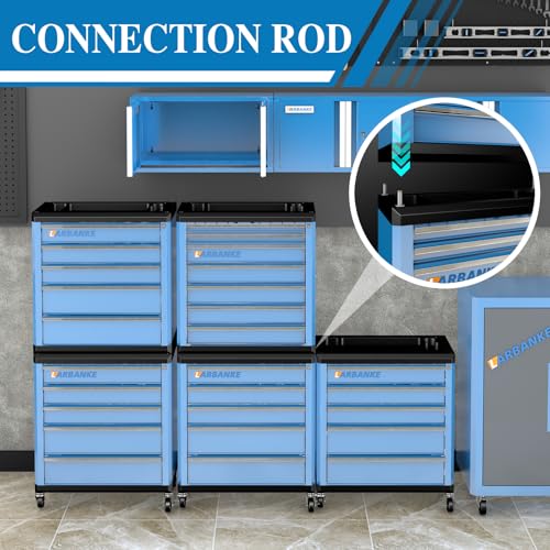 LARBANKE 5-Drawer Rolling Tool Chest with Wheels,Lock&Key,Blue Tool Cabinet - color: Blue, size: 5 drawer tool chest
