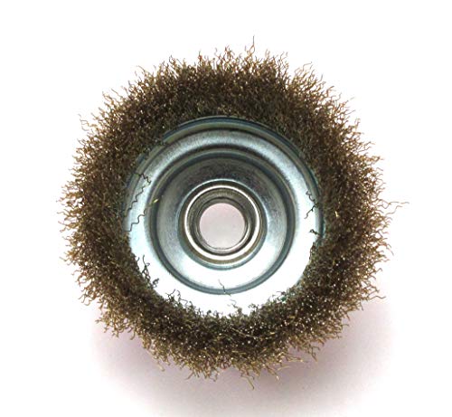 Fine Crimped Wire Cup Wheel Brush, 4x5/8 inch Metal, 1 Piece