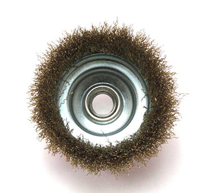 Fine Crimped Wire Cup Wheel Brush, 4x5/8 inch Metal, 1 Piece